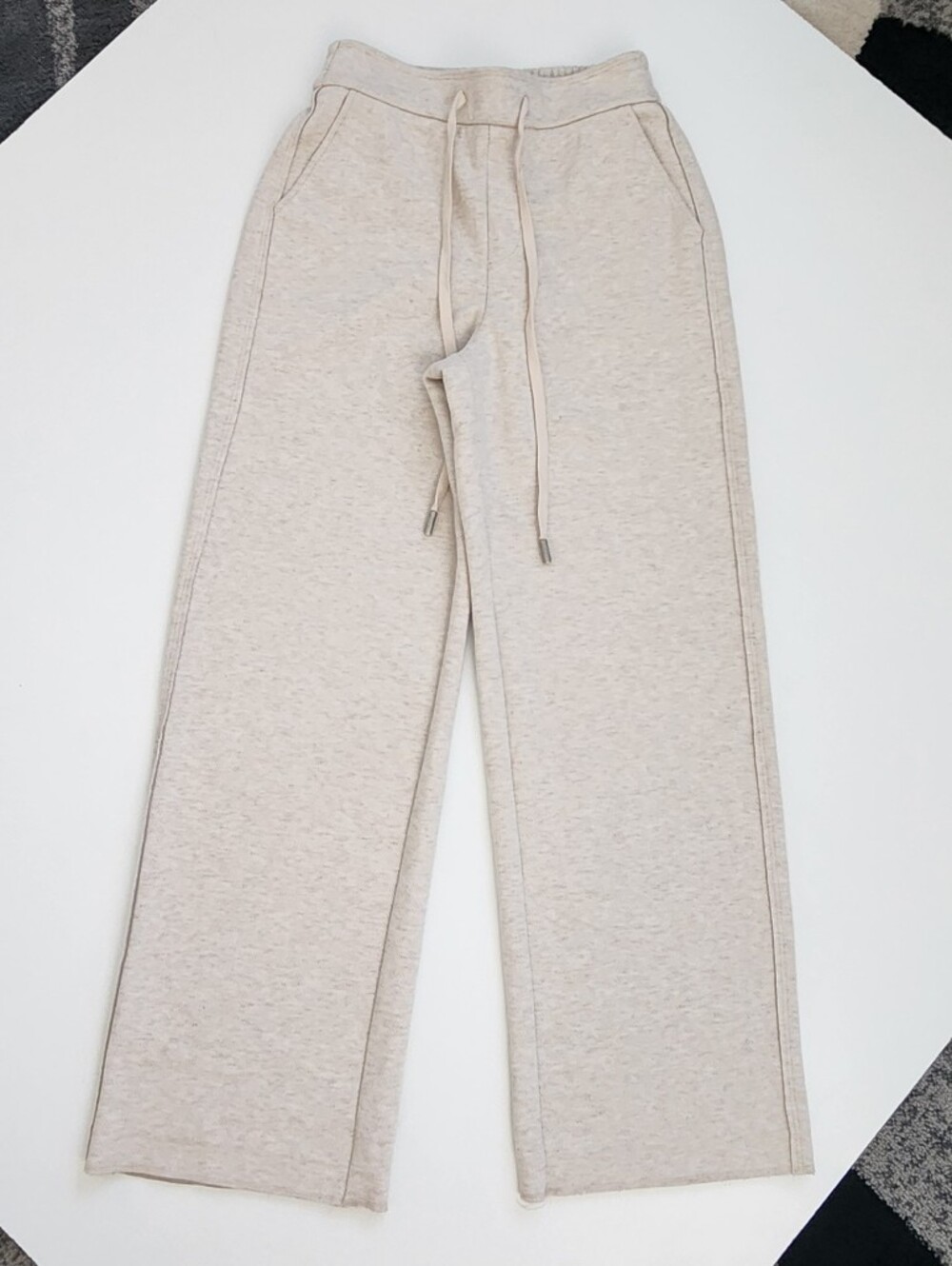 ​RUMERE Oatmeal Beige Wide Leg Wool Blend Lounge Sweatpants Size 36